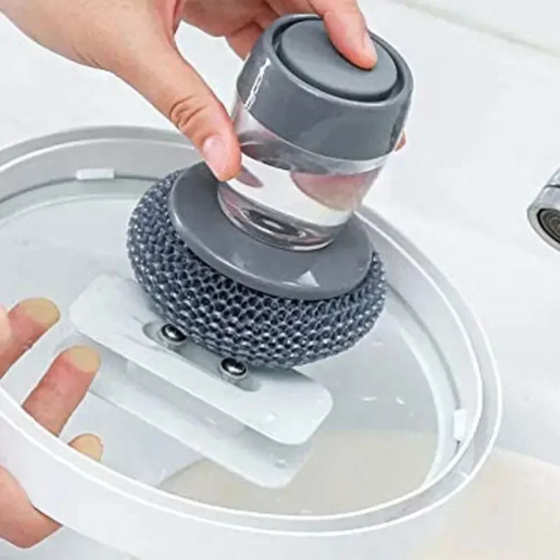 Soap Dispensing Palm Brush (PET/Steel Brush Head)