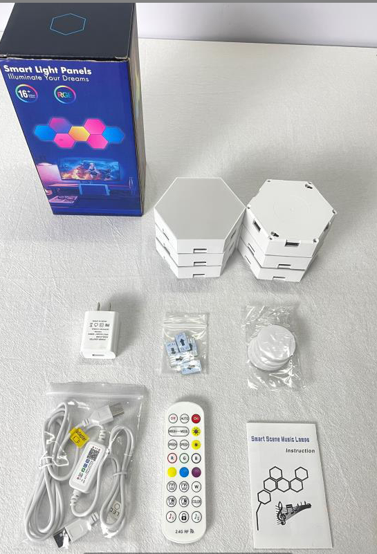 Smart Hexagon LED Light with Bluetooth/Wi-Fi Voice Control